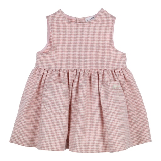Gymp | Jurk Girls Pinafore Carly Old Rose/Off White