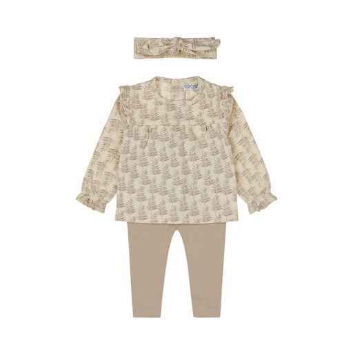 Dirkje | Outfit Girls Pretty Fall Babysuit + Headband Off White 3-delig
