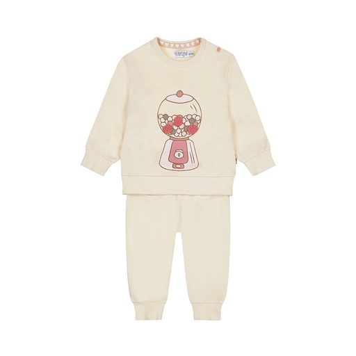 Dirkje | Outfit Girls Pretty Berry Off White 2-delig