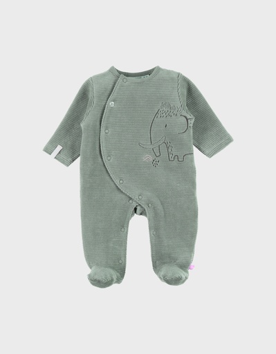 Noukies | Pyjama Funny Mammouth Fluweel Rib Groen