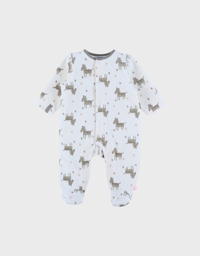 Noukies | Pyjama Sweet Zebra Fluweel All Over Zebra