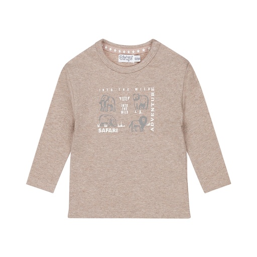 Dirkje | T-shirt Boys Safari Friends T-shirt Longsleeve Faded Brown