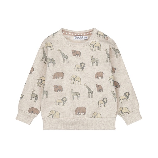 Dirkje | Pull Boys Safari Friends Sweater Loos Fit Pebble