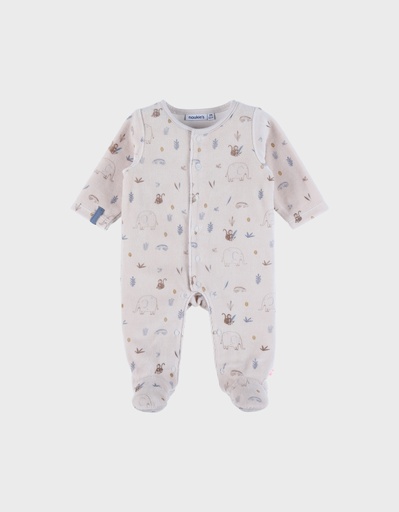 Noukies | Pyjama Jungle Fluweel All Over Jungle Dieren