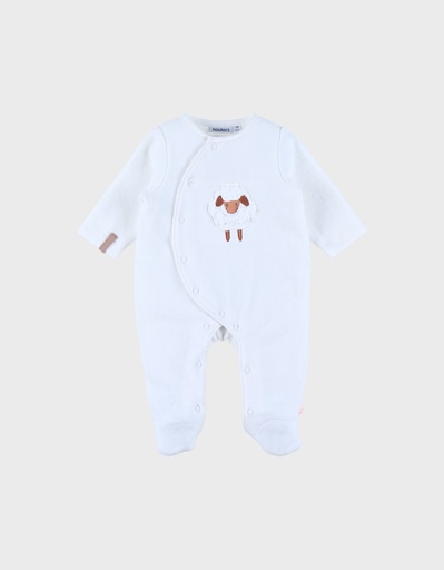 Noukies | Pyjama Fluffy Fluweel Schaap Wit