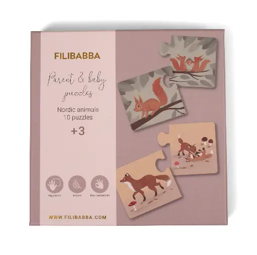 [559009] Filibabba | Puzzels “Mama En Haar Baby's” Noordse Dieren 