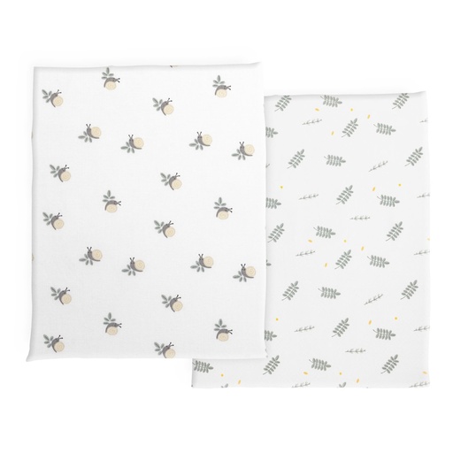 [559431] Chicco | Hoeslakens vr Co-Sleeper Next2Me Bamboo Greenery 2-pack