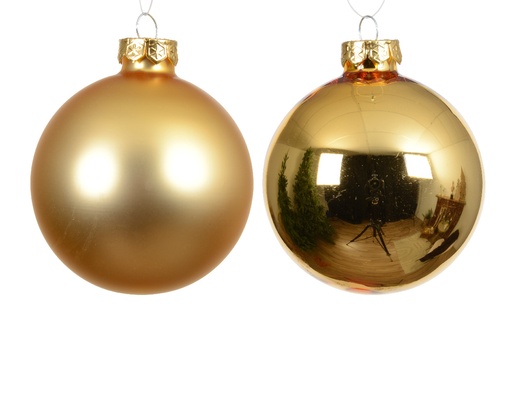 [559453] Kaemingk | Kerstbal Glas Mix Licht Goud Ø10cm 4-pack