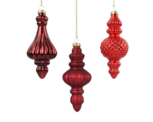 [559500] Kaemingk | Hangfiguur Glas Assortiment Ornament Rood 