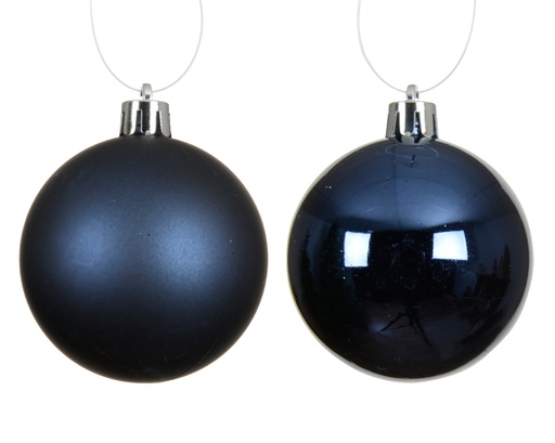 [559997] Kaemingk | Kerstbal Polystyreen Mix Nachtblauw Ø10cm 4-pack