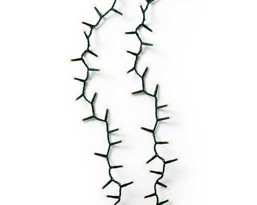 [560142] Lumineo | Verlichting Compact Twinkle In/Outdoor 2000 Leds Warm Wit Snoer Groen 45m + 5m Aanloopsnoer 8 Functies Adapter