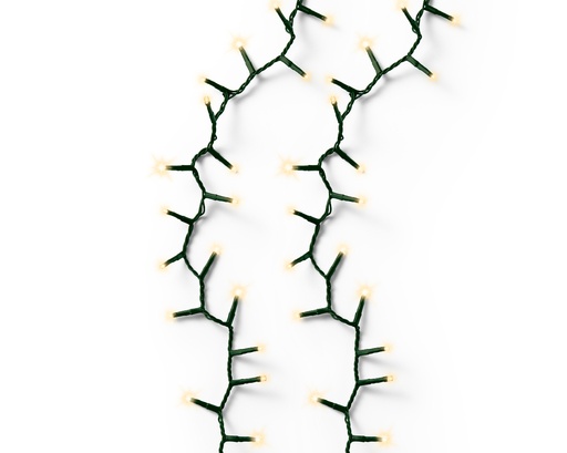 [560146] Lumineo | Verlichting Compact Twinkle Outdoor 2000 Leds Soft Gold Snoer Groen 45m + 5m Aanloopsnoer 8 Functies Adapter