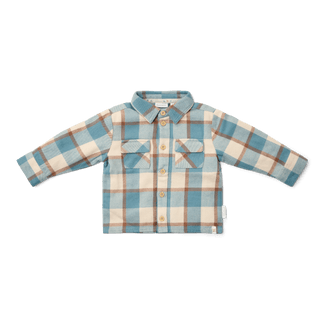 Little Dutch | Hemd Boys Forest Friends Stone Blue Check
