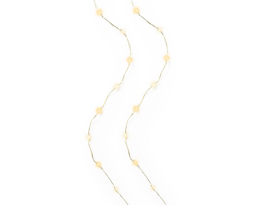 [560294] Lumineo | Verlichting Micro Lichtsnoer Twinkle In/Outdoor 120 Leds Klasiek Warm Wit Snoer Goud 6m + 5m Aanloopsnoer 8 Functies Adapter