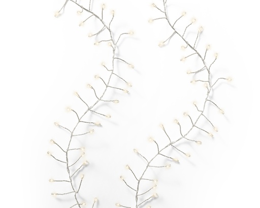 [560303] Lumineo | Verlichting Compact Micro Lichtsnoer In/Outdoor 1440 Leds Warm Wit Snoer Zilver 18m + 5m Aanloopsnoer 8 Functies