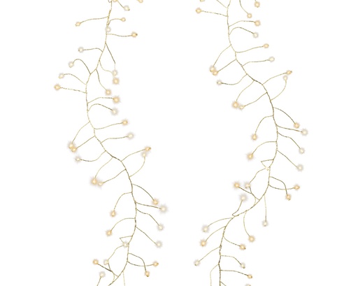 [560306] Lumineo | Verlichting Compact Micro Lichtsnoer In/Outdoor 480 Leds Warm Wit Snoer Goud 6m + 5m Aanloopsnoer 8 Functies