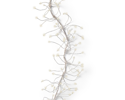 [560311] Lumineo | Verlichting Cluster Micro Lichtsnoer In/Outdoor  1440 Leds Warm Wit Snoer Zilver 9m + 5m Aanloopsnoer 8 Functies