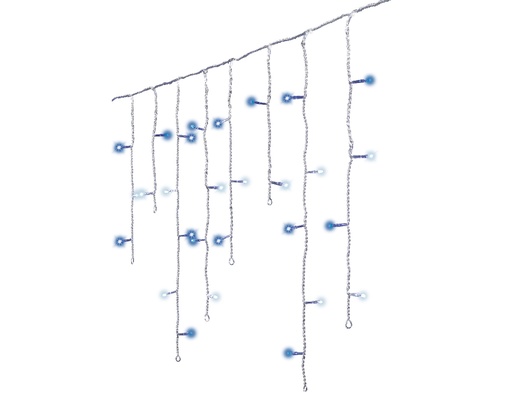 [560314] Lumineo | Verlichting Icicle Twinkle In/Outdoor 490 Leds Cool Wit/Blauw Snoer Transparant 20m + 5m Aanloopsnoer 8 Functies