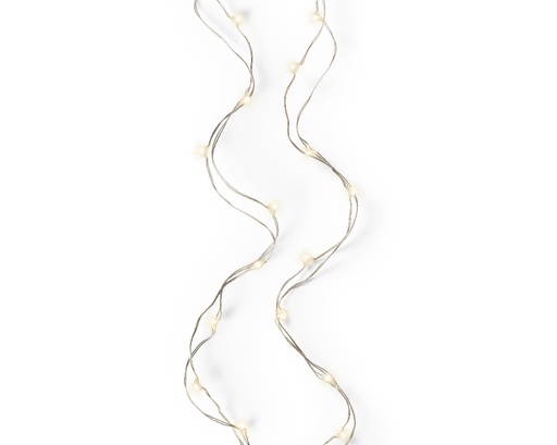 [560356] Lumineo | Verlichting Micro Lichtslinger Indoor 100 Leds Warm Wit Snoer Zilver 4,95m Batterij (niet inbegrepen)