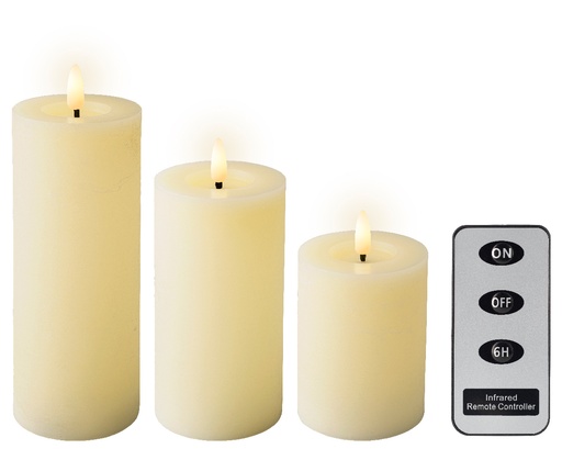 [560383] Lumineo | Kaars Led op Afstandsbediening 3-pack