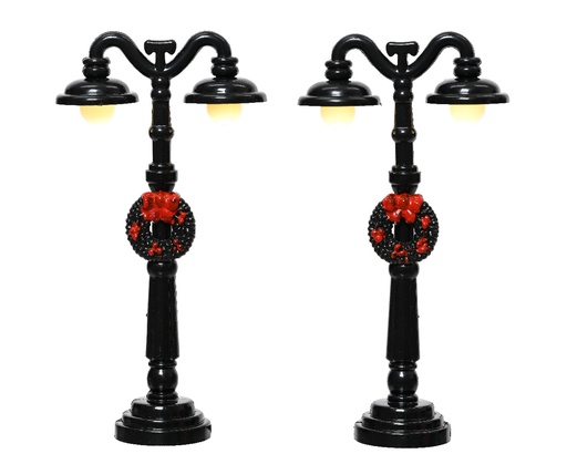 [560541] Lumineo | Verlichting Lantaarn Led Warm Wit/Zwart Polypropyleen 2-pack