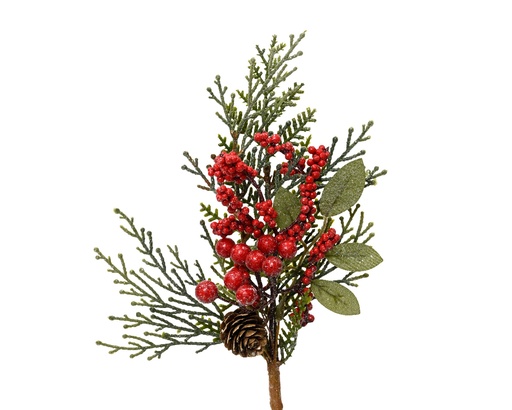 [560562] Kaemingk | Tak Kerst Kunsttak Den met Rode Bessen