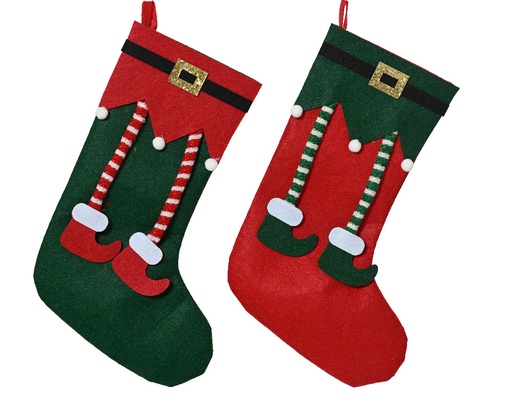 [560659] Kaemingk | Kerstkous Vilt Assortiment Rood/Groen 24cm x 36,5cm