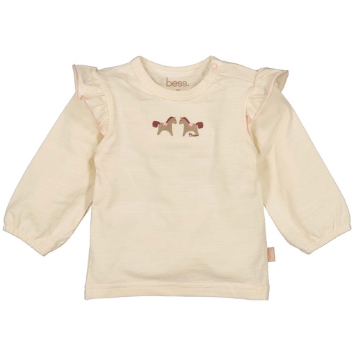 Bess | T-shirt Girls Longsleeve Ponies Off White
