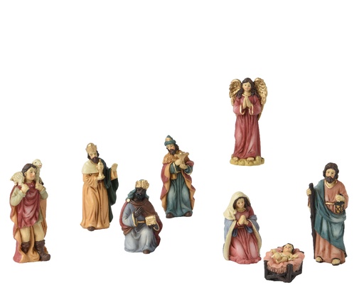 [560719] Kaemingk | Kerstbeelden Set Polyresin Maria/Jezus/Jozef/ Engel/Herder/3 Koningen 8-pack