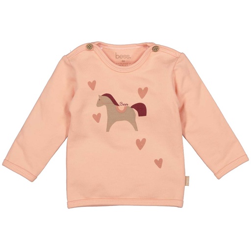 Bess | T-shirt Girls Longsleeve Pony Hearts Powder Pink