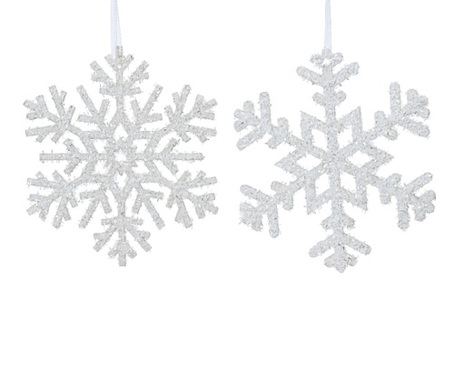 [560750] Kaemingk | Hangfiguur Sneeuwvlok Triplex Assortiment Winterwit