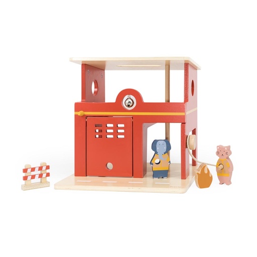 [560877] Trixie | Speelset Brandweerkazerne Hout Rood
