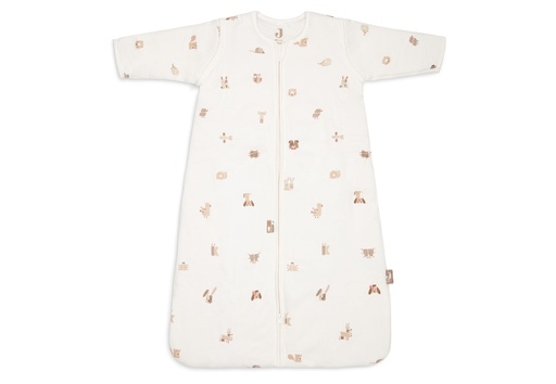 [561065] Jollein | Slaapzak Animal Friends All Over Dieren Afritsbare Mouwen Ecru/Bruin 90cm