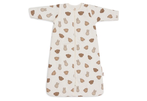 [561088] Jollein | Slaapzak Miffy and Friends Afritsbare Mouwen 2.5/3.5TOG Ecru/Bruin 70cm