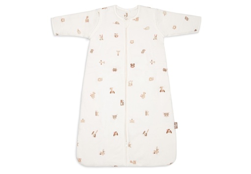 [561141] Jollein | Slaapzak Animal Friends All Over Dieren Afritsbare Mouwen Ecru/Bruin 70cm