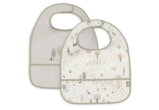 [561247] Jollein | Slabbetje Tiny Park Waterproof Velcrosluiting 2-pack