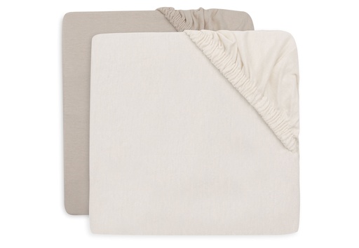 [561431] Jollein | Hoeslaken Park Oatmeal/Sand Ecru/Zand 75x95cm 2pack