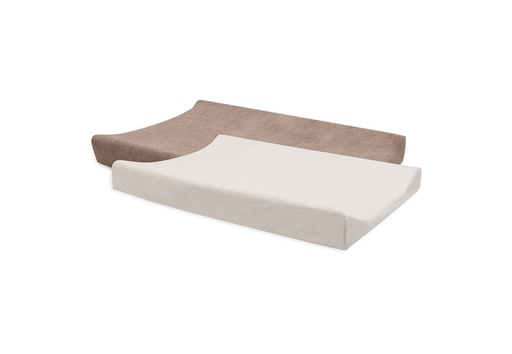 [561433] Jollein | Waskussenhoes Milky Coffee/Ivory Badstof Bruin/Ecru 50x70cm 2-pack