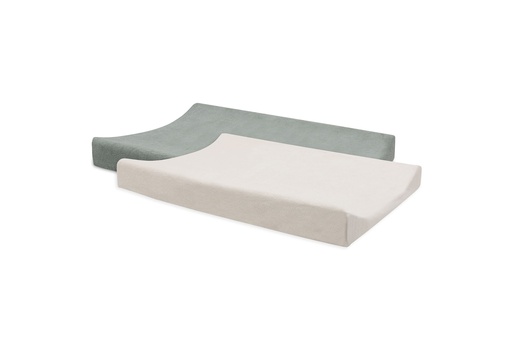 [561434] Jollein | Waskussenhoes Sea Green/Ivory Badstof Groen/Ecru 50x70cm 2-pack