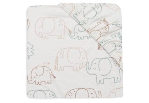 [561440] Jollein | Hoeslaken Elephant Tales Jersey 40/50x80/90cm