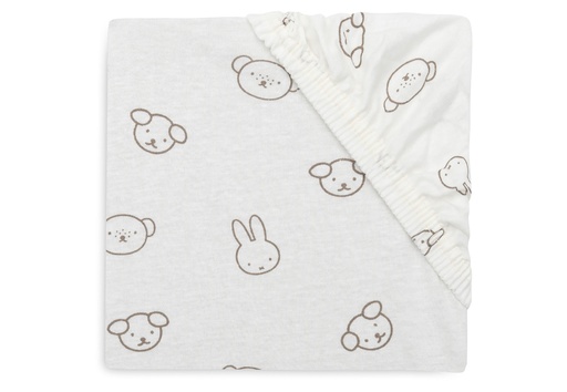 [561448] Jollein | Hoeslaken Miffy and Friends Jersey Wit 70/75x140/150cm