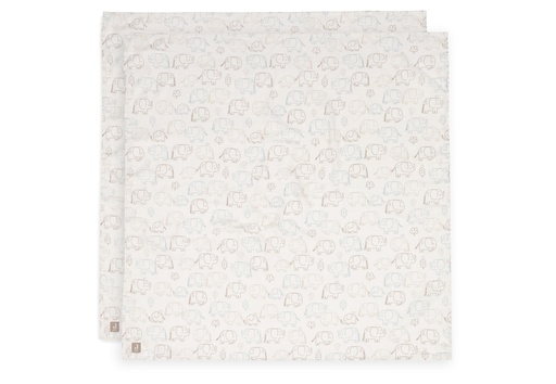 [561492] Jollein | Tetra Doek Elephant Tales 115x115cm 2-pack