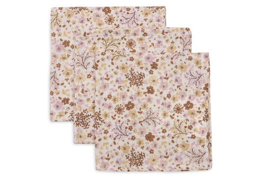 [561500] Jollein | Monddoekje Flower Fairies Tetra Roze 31x31cm 3-pack