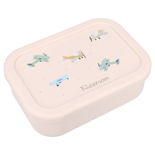 [561532] Kidzroom | Brooddoos Small Talk Vliegtuig Silicone Ecru 6x17x12cm