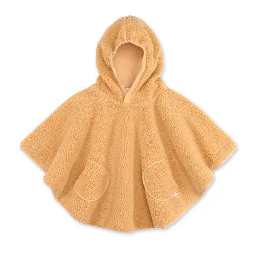 [561612] Bemini | Poncho Softy Teddy Ocre Outside Reisponcho Geel 9-36m