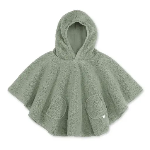 [561613] Bemini | Poncho Softy Teddy Kaki Outside Reisponcho Groen 9-36M