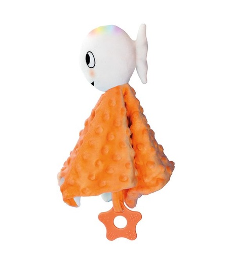 [561774] Clavis | Knuffeldoekje Klein Wit Visje Oranje