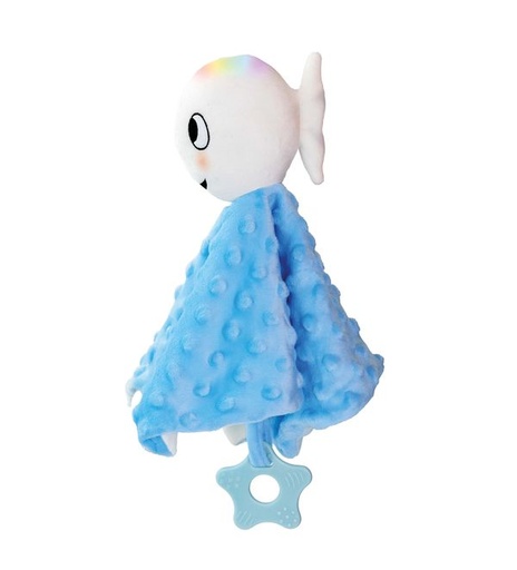 [561775] Clavis | Knuffeldoekje Klein Wit Visje Blauw