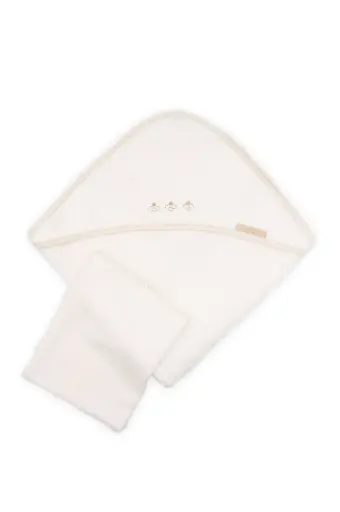 [562161] Bamboom | Badcape Bees Bij Ecru met Washandje