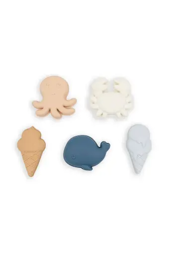 [562193] Bamboom | Strandspeelgoed Vormenset Blauw Siliconen 5-pack